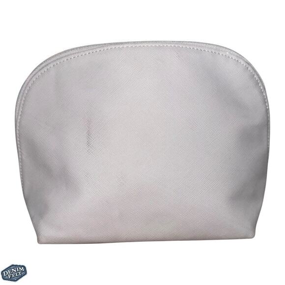 Christian Dior Grey/Silver Nylon Cosmetic/Makeup Pouch/Bag w/Silver Logo Plate - Picture 4 of 11